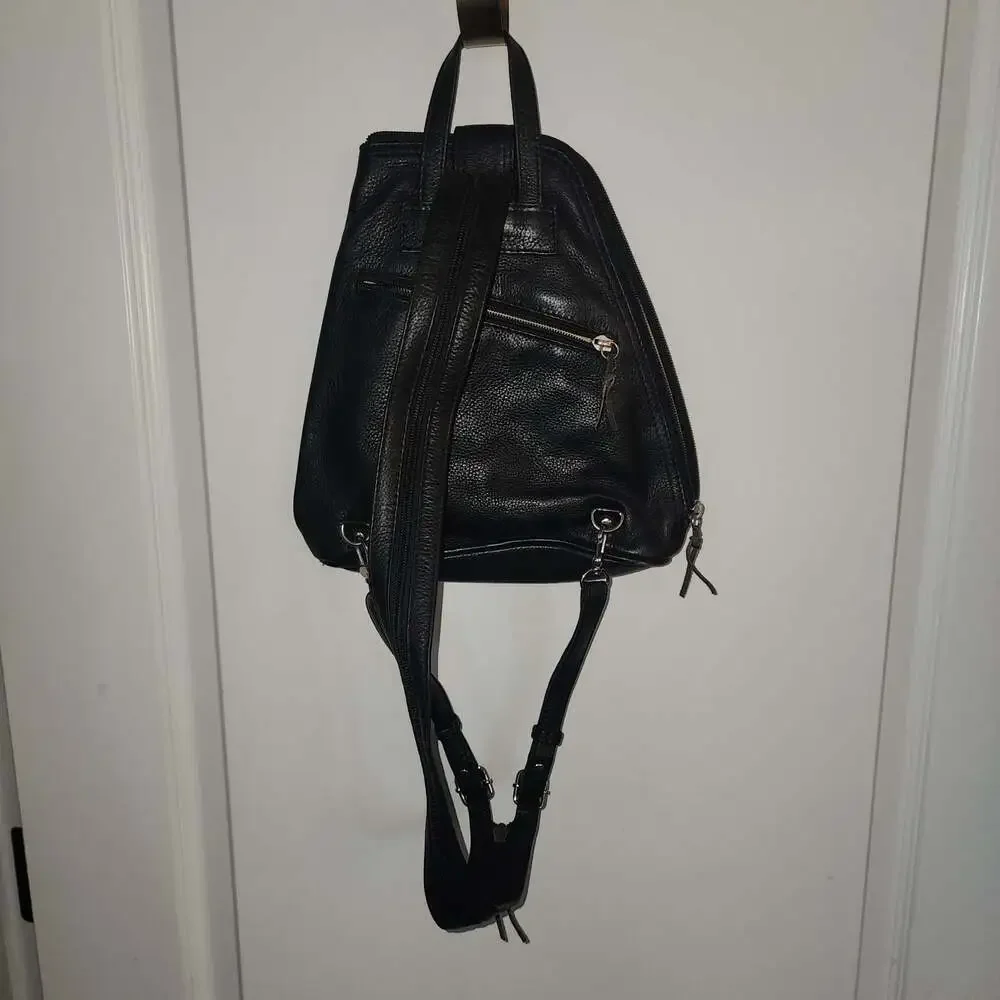 Hadaki Black Pebble Leather Sling Backpack